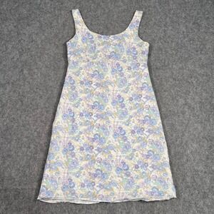 Laura‎ Ashley Vintage 90s Floral Sleeveless Mini Shift Dress Women's Size 6